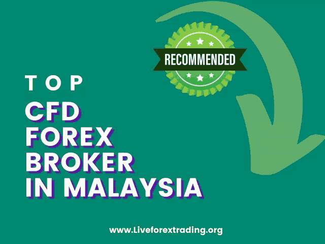 an advertisement for top cfd forex broker in malaysia with a green arrow pointing down