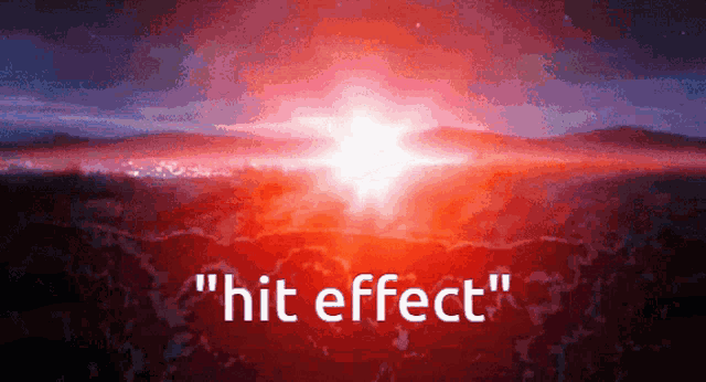 a red background with the words " hit effect " in white letters