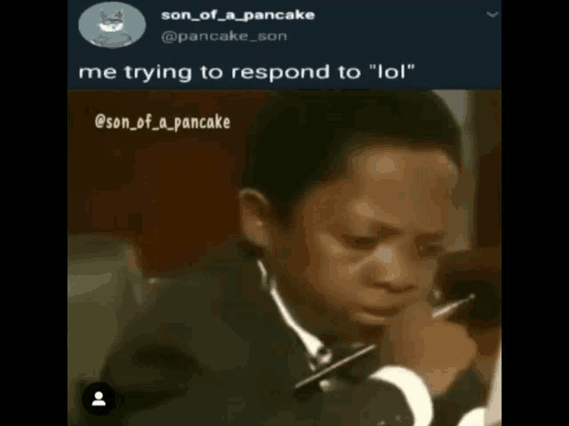 a tweet from son_of_a_pancake shows a young boy in a suit and tie