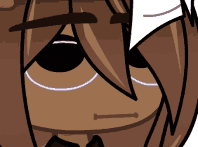 a close up of a cartoon character 's face with a bow tie