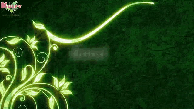 a green background with swirls and the words " good morning "