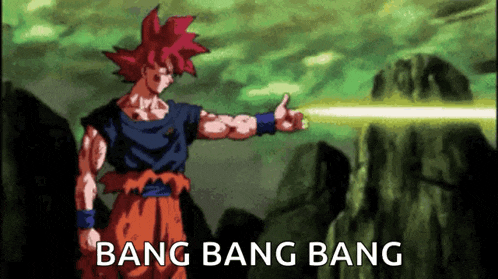 a cartoon of a man with red hair and the words bang bang bang