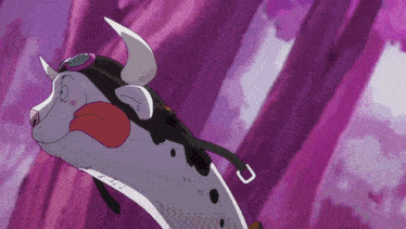 a cartoon of a cow wearing a helmet and goggles