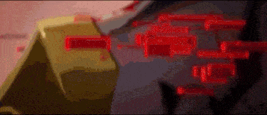 a close up of a person 's chest with red lights behind them
