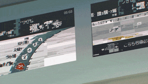 a screen displays the time of 5:03 and a few numbers on it