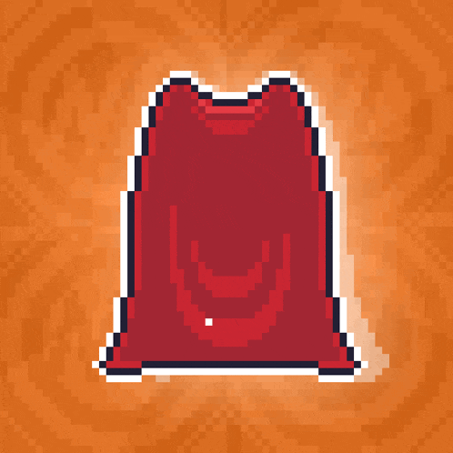 a pixel art drawing of a red item
