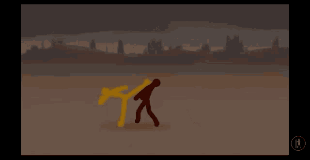 a cartoon of two stick figures standing next to each other