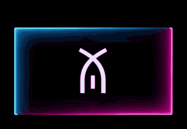 a neon sign with the letter x on it .