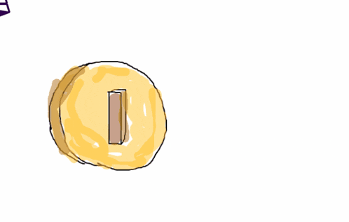 a drawing of a donut with the letter i in the middle