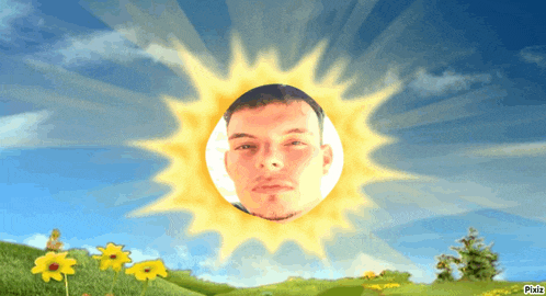 a picture of a man in the sun with pixiz written on the bottom right