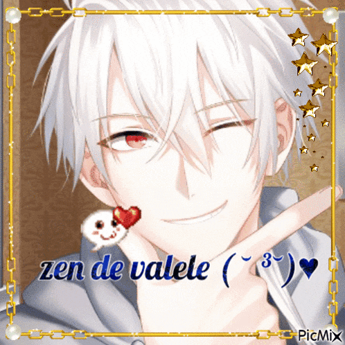 a picture of a boy with the words zen de valele