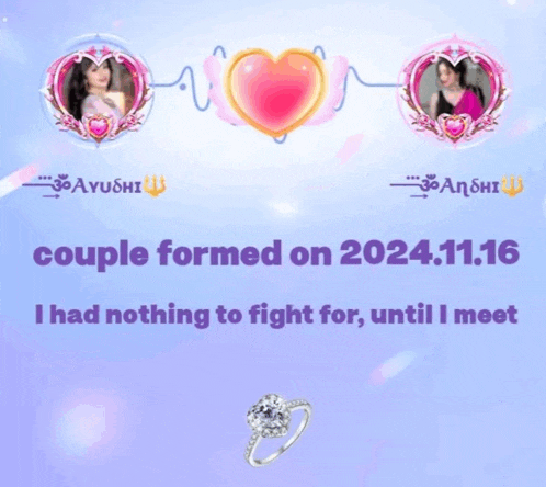 a poster that says couple formed on 2024.11.16 i had nothing to fight for until i meet