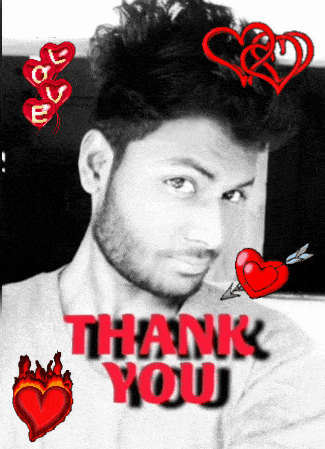 a black and white photo of a man with the words thank you