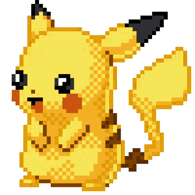 a pixel art of a pikachu with a tail