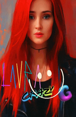 a painting of a woman with red hair and the words lava crazy below her