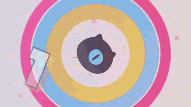 a cartoon drawing of a circle with the letter n on it