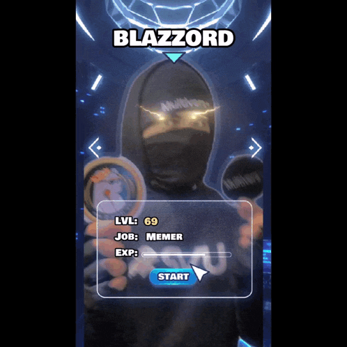 a screenshot of a game called blazzard with a person in a hoodie