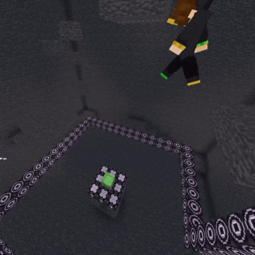 a screenshot of a video game with a green cube