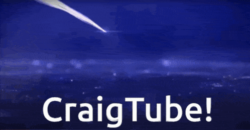 a craig tube logo with a blue background