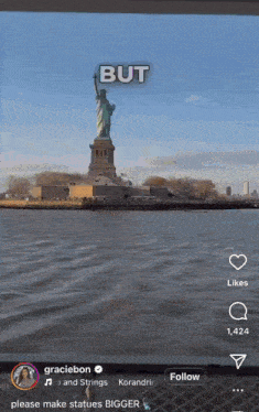 a screen shot of the statue of liberty with the caption but