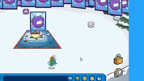a screen shot of a video game with the word grub at the top