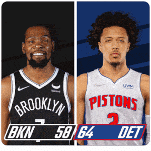 a brooklyn nets basketball player and a pistons basketball player