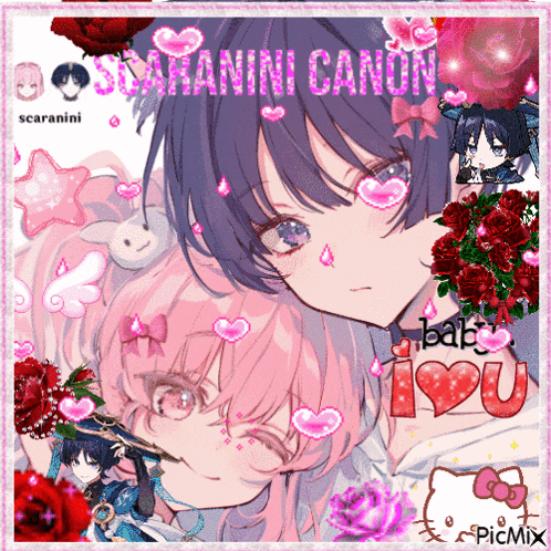 a picture of a boy and a girl with scaranini canon written on the bottom