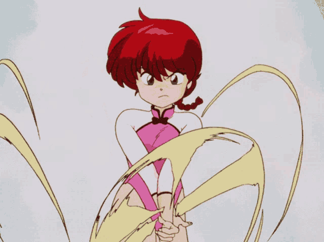 a cartoon girl in a pink leotard is holding a sword and shield