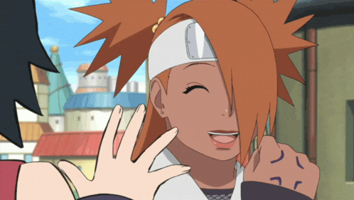 a cartoon character with orange hair and a bandage on her head