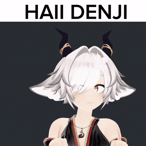 haii denji is written above a cartoon character
