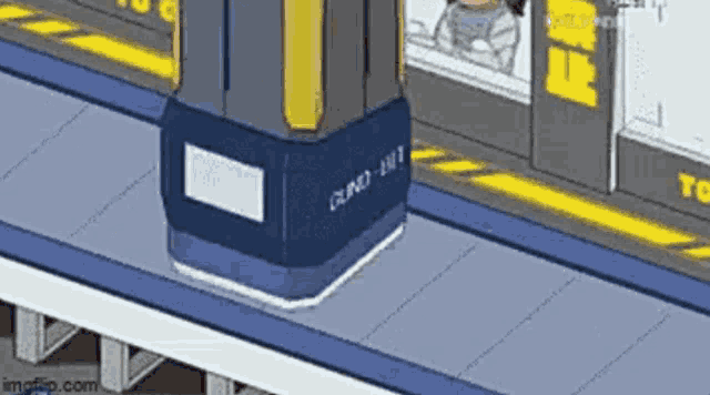 a cartoon drawing of a subway station with a train coming in and out of it .
