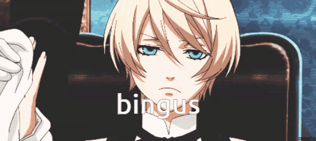 a cartoon drawing of a boy with the word bingus on the bottom