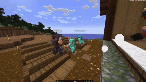 a screenshot of a minecraft game shows a player named quikc14 standing next to another player