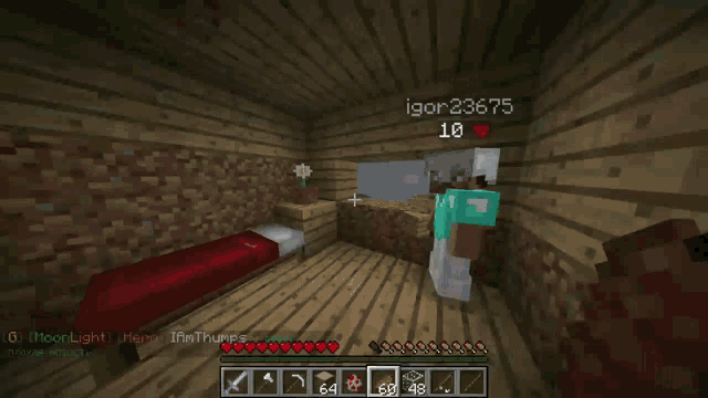 a minecraft character wearing a helmet and a blue shirt with the letter a on it