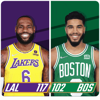 a lakers player and a boston celtics player