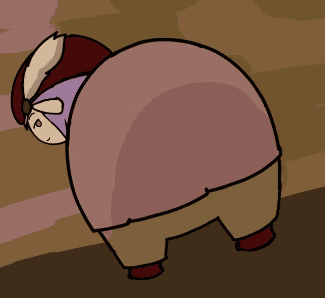 a cartoon of a person with a big butt
