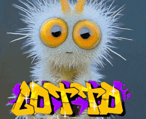 a picture of a furry creature with the word loved written in graffiti