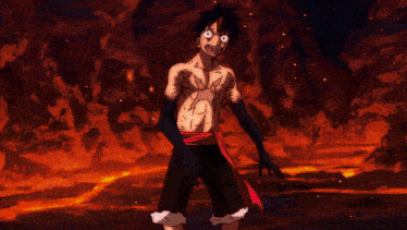 a close up of a cartoon character 's face with a sword in his hand