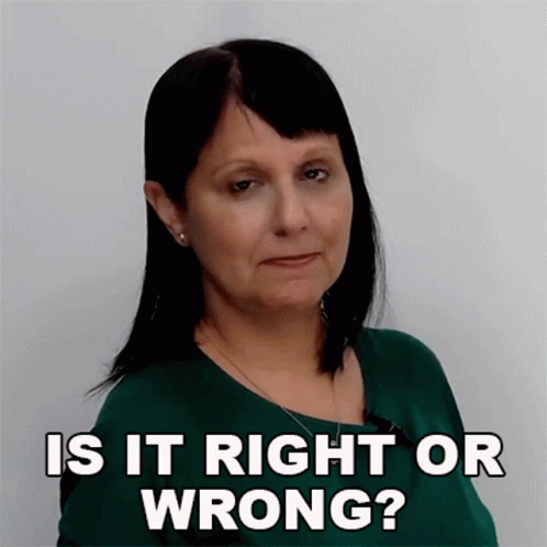 Is It Right Or Wrong Rebecca GIF - Is It Right Or Wrong Rebecca Engvid GIFs