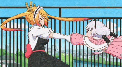 a couple of anime girls standing next to each other