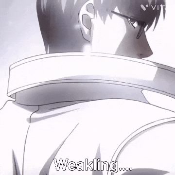 a black and white drawing of a man with glasses and the words weakling written on the bottom