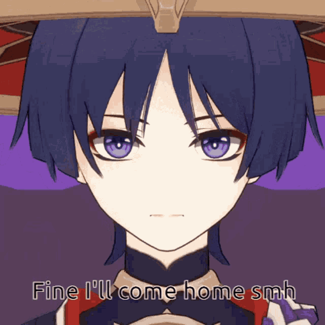 a cartoon character says fine i 'll come home shhh