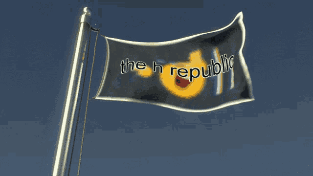 a flag that says the h republic with a smiley face on it