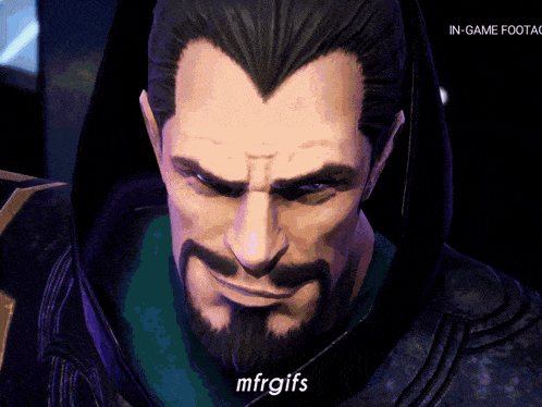 a man with a beard is smiling with the words mfrgifs written below him