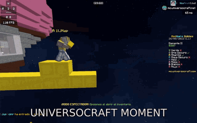 a screenshot of a video game with the words " universocraft moment " on the bottom