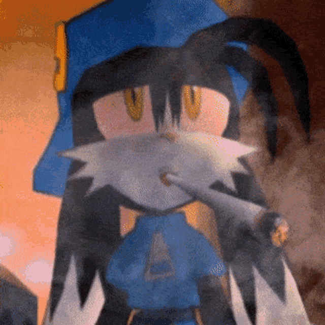 a cartoon character with a triangle on his chest