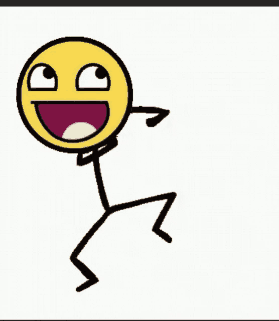 a cartoon stick figure with a smiley face on it