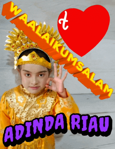 a picture of a little girl with the name adinda riau on it