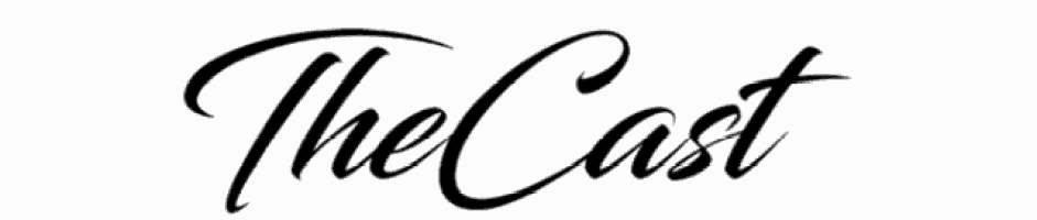 a black and white logo that says the cast on a white background