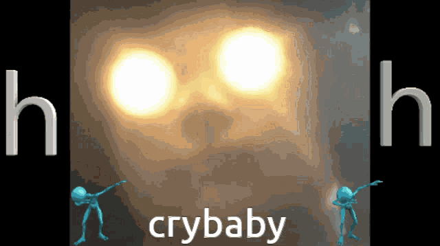 a picture of a skull with the words crybaby below it